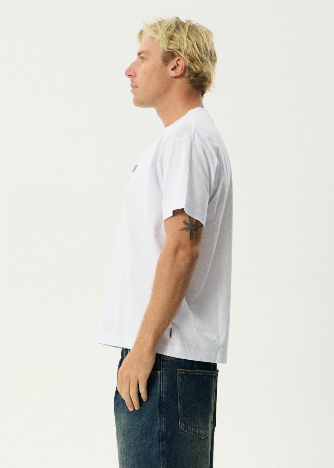 AFENDS Mens Simple Times - Boxy Tee - White
