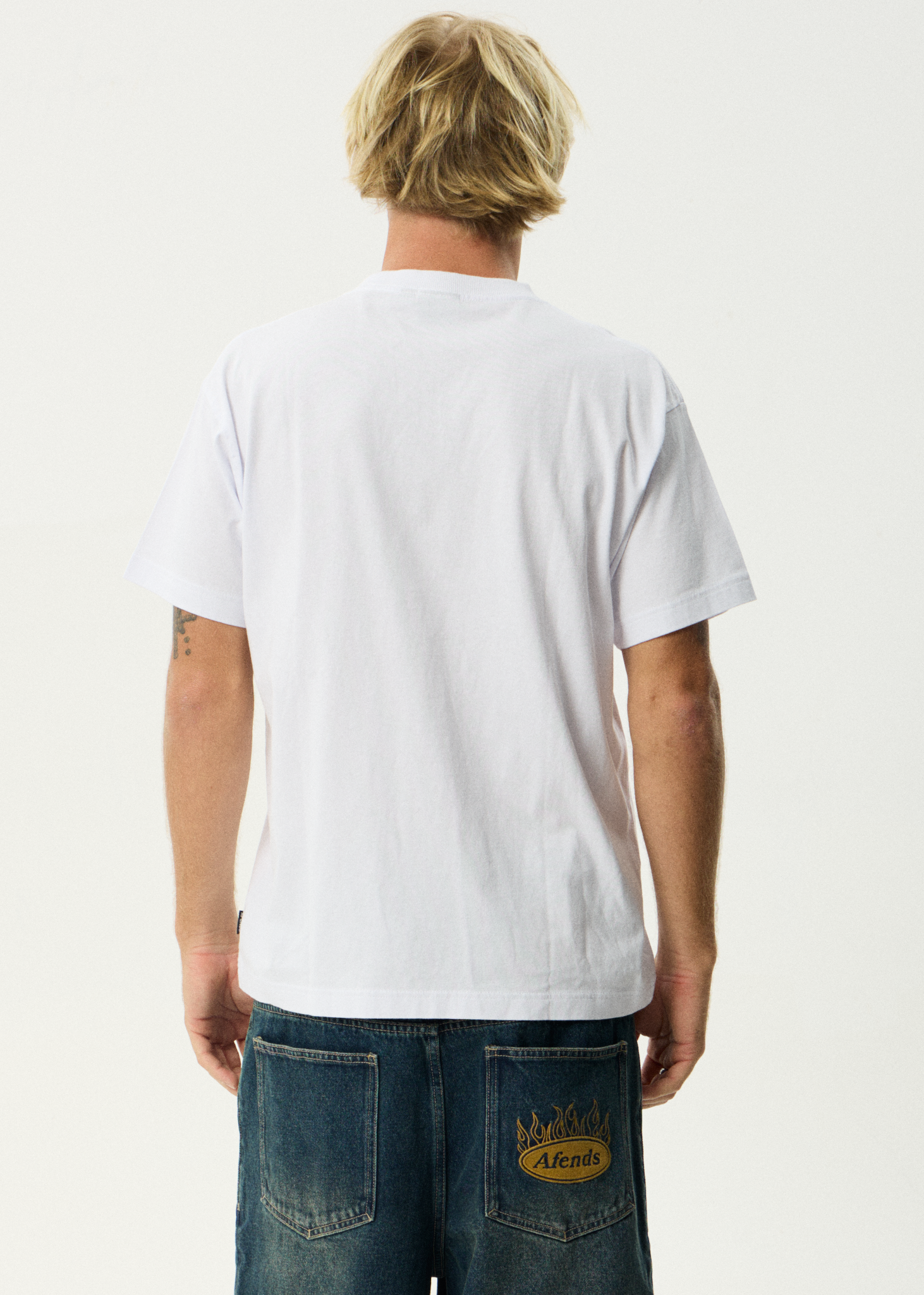 AFENDS Mens Simple Times - Boxy Tee - White