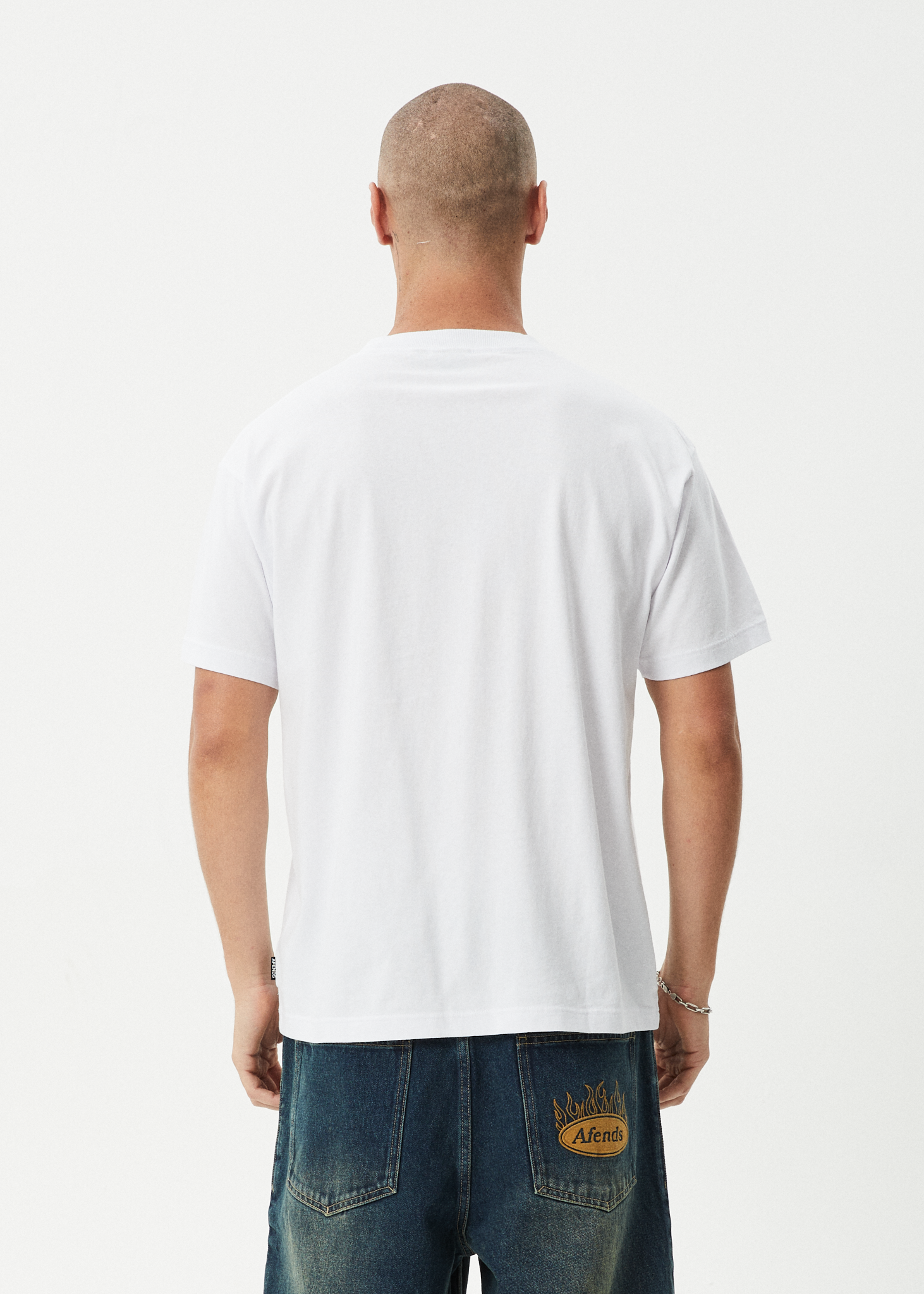 AFENDS Mens Skeletor - Boxy Tee - White
