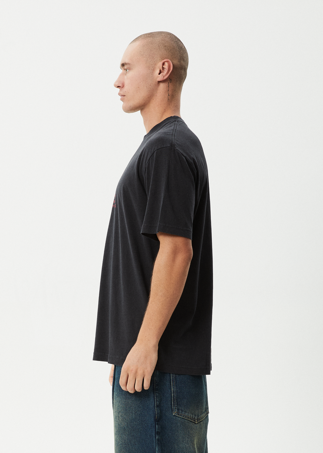 AFENDS Mens Flyin - Retro Tee - Stone Black