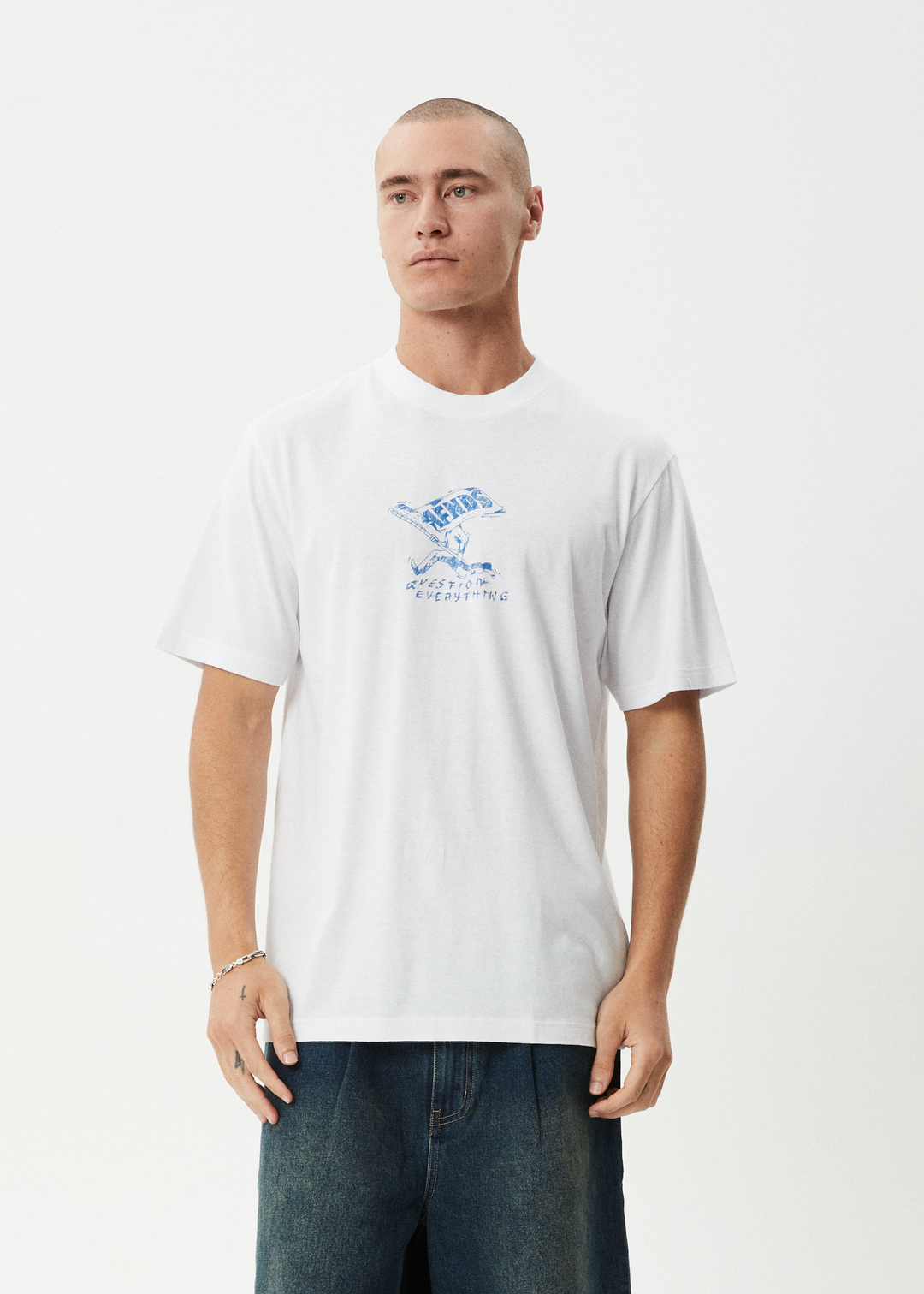 AFENDS Mens Flyin - Retro Tee - White