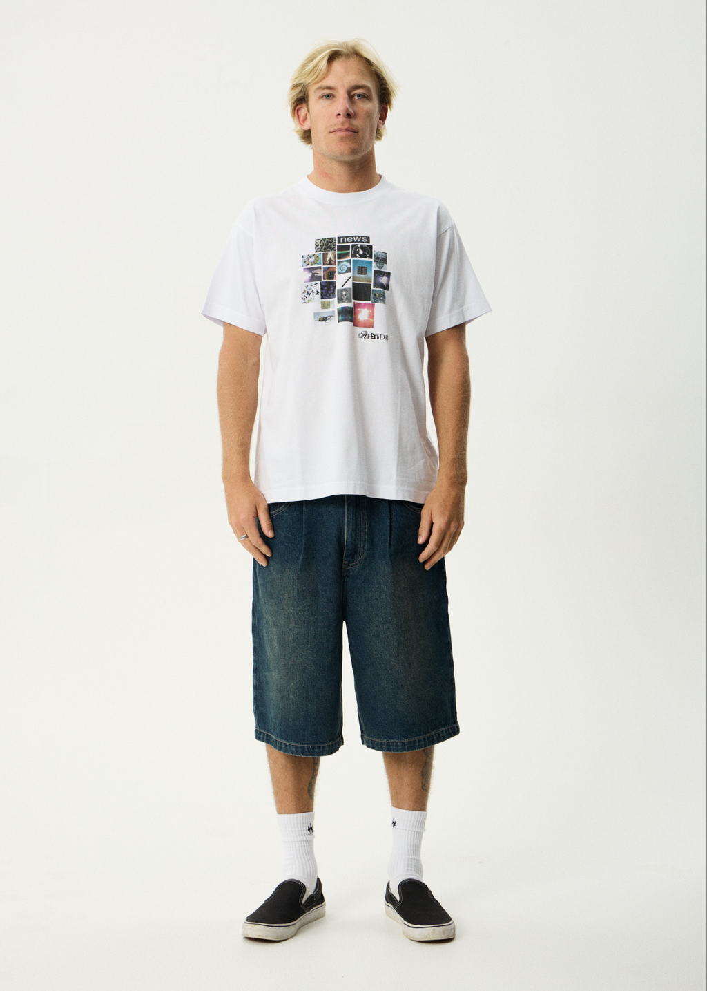 AFENDS Mens Framed - Boxy Tee - White