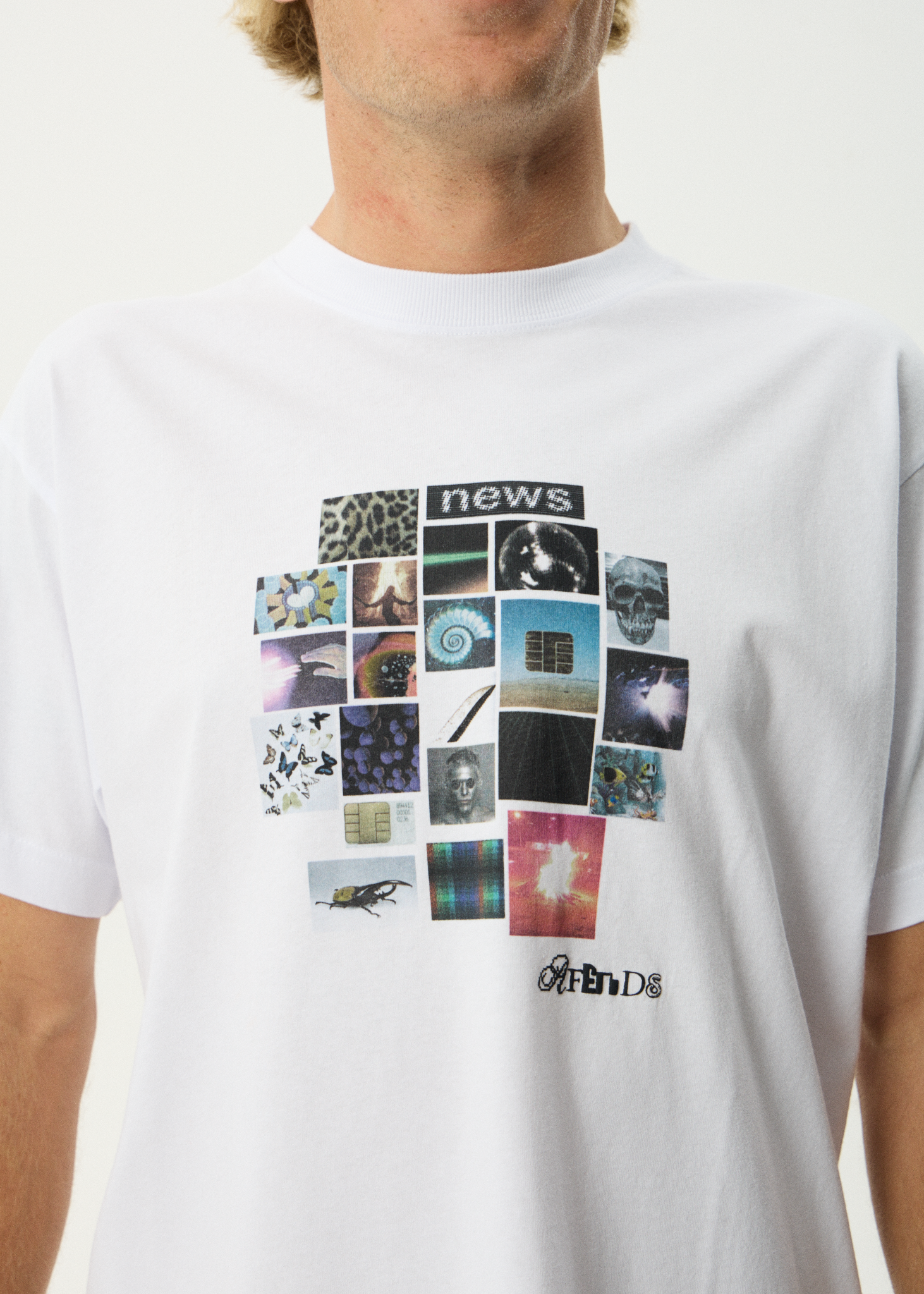 AFENDS Mens Framed - Boxy Tee - White