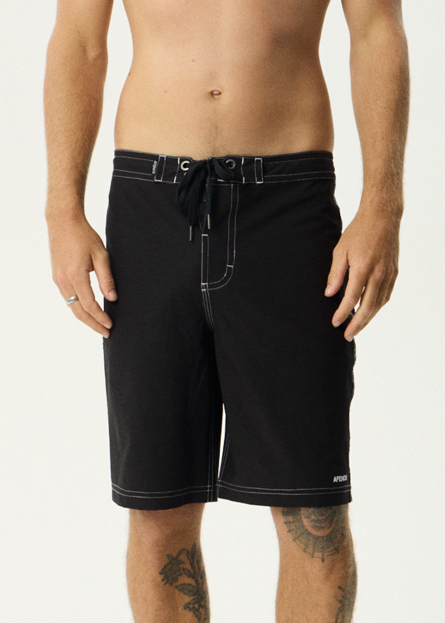 AFENDS Mens The Wreck - Fixed Waist Boardshort 20" - Black