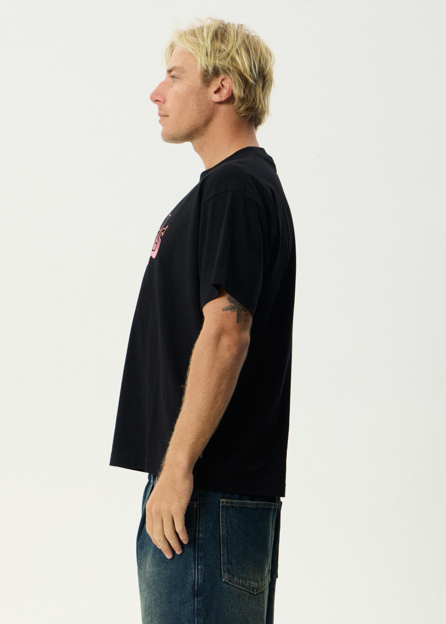 AFENDS Mens Splash - Boxy Tee - Black