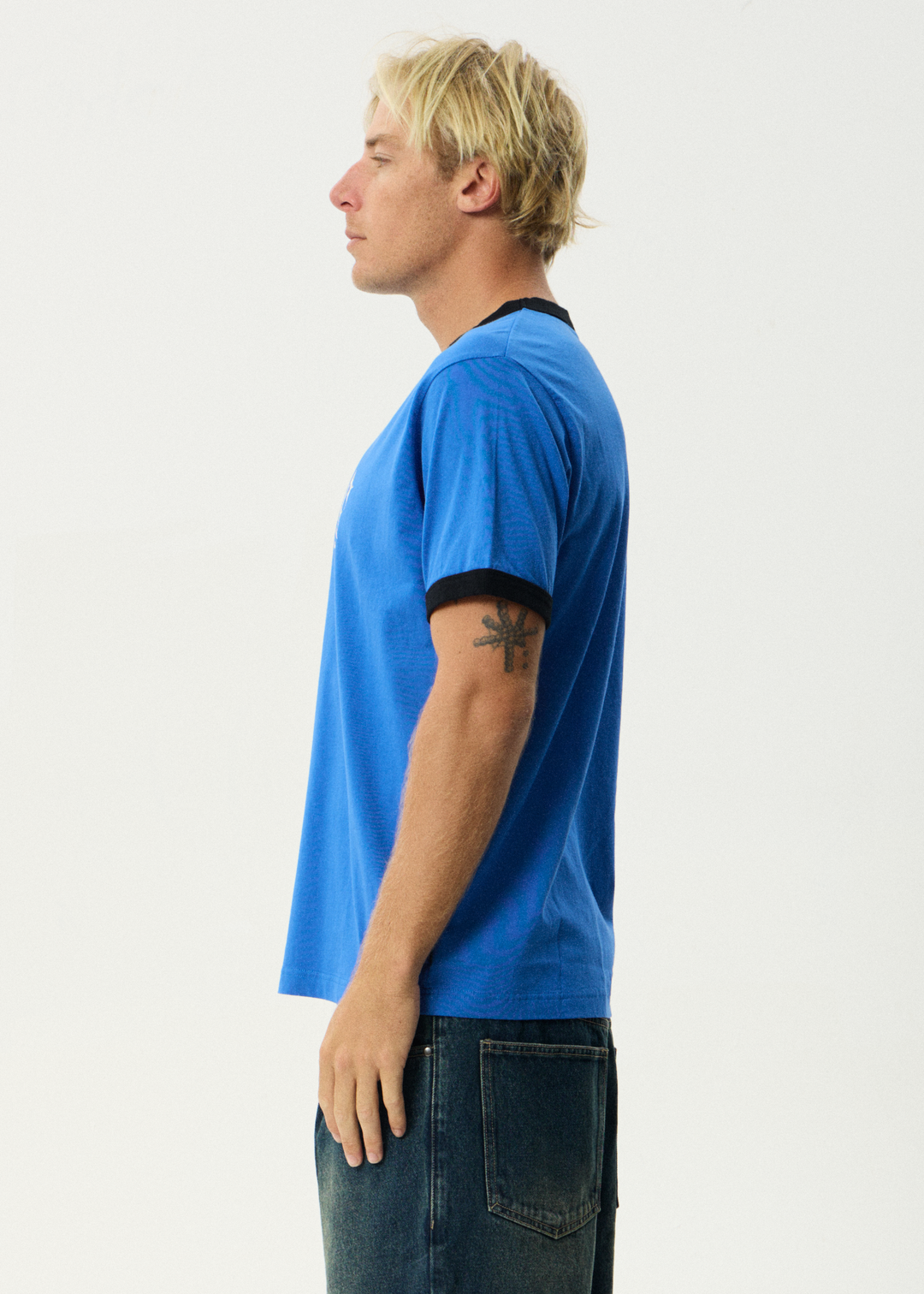 AFENDS Mens Rising - Ringer Tee - Marina