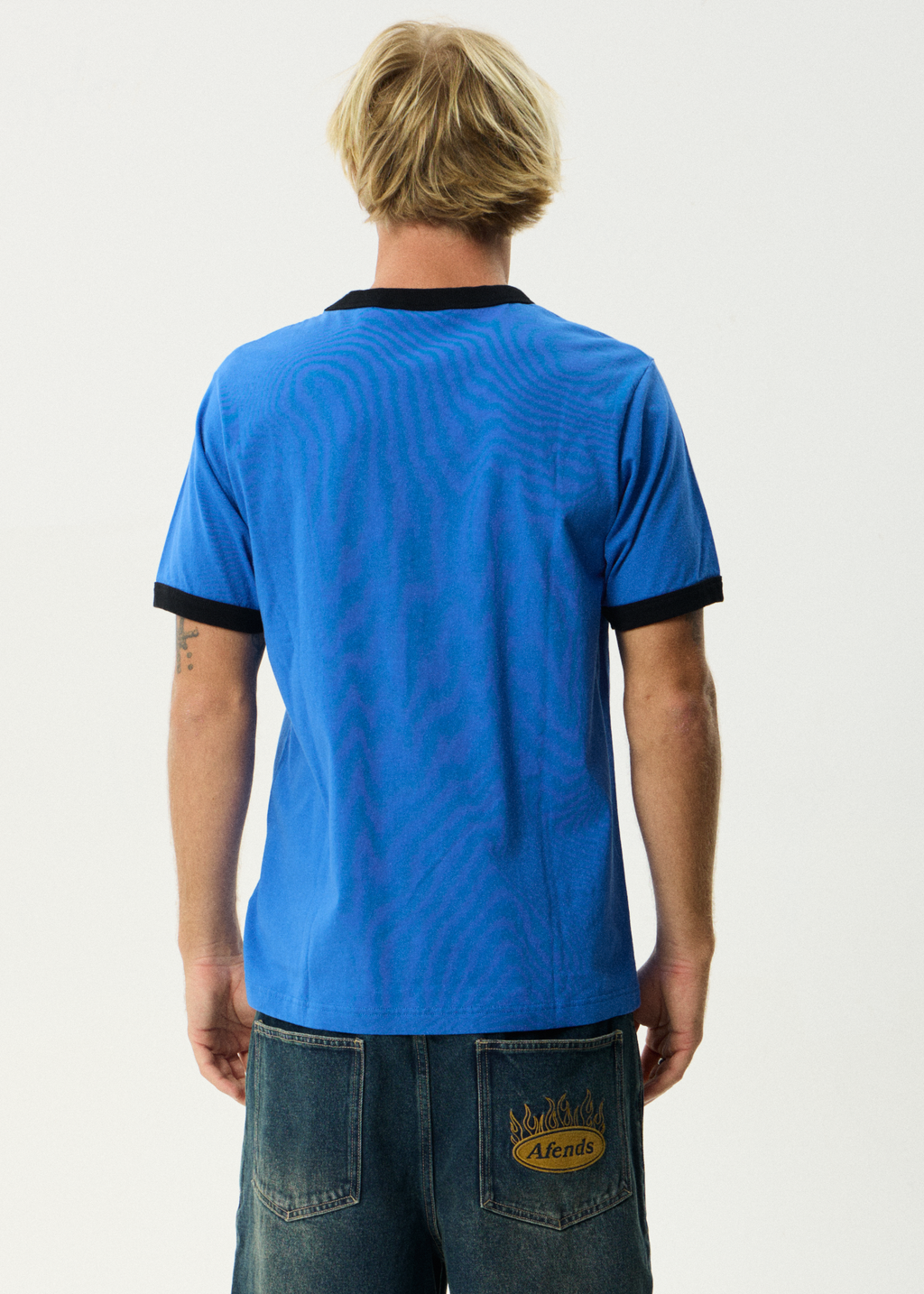 AFENDS Mens Rising - Ringer Tee - Marina