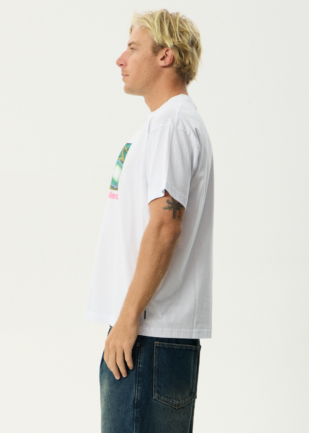 AFENDS Mens Space Race - Boxy Tee - White