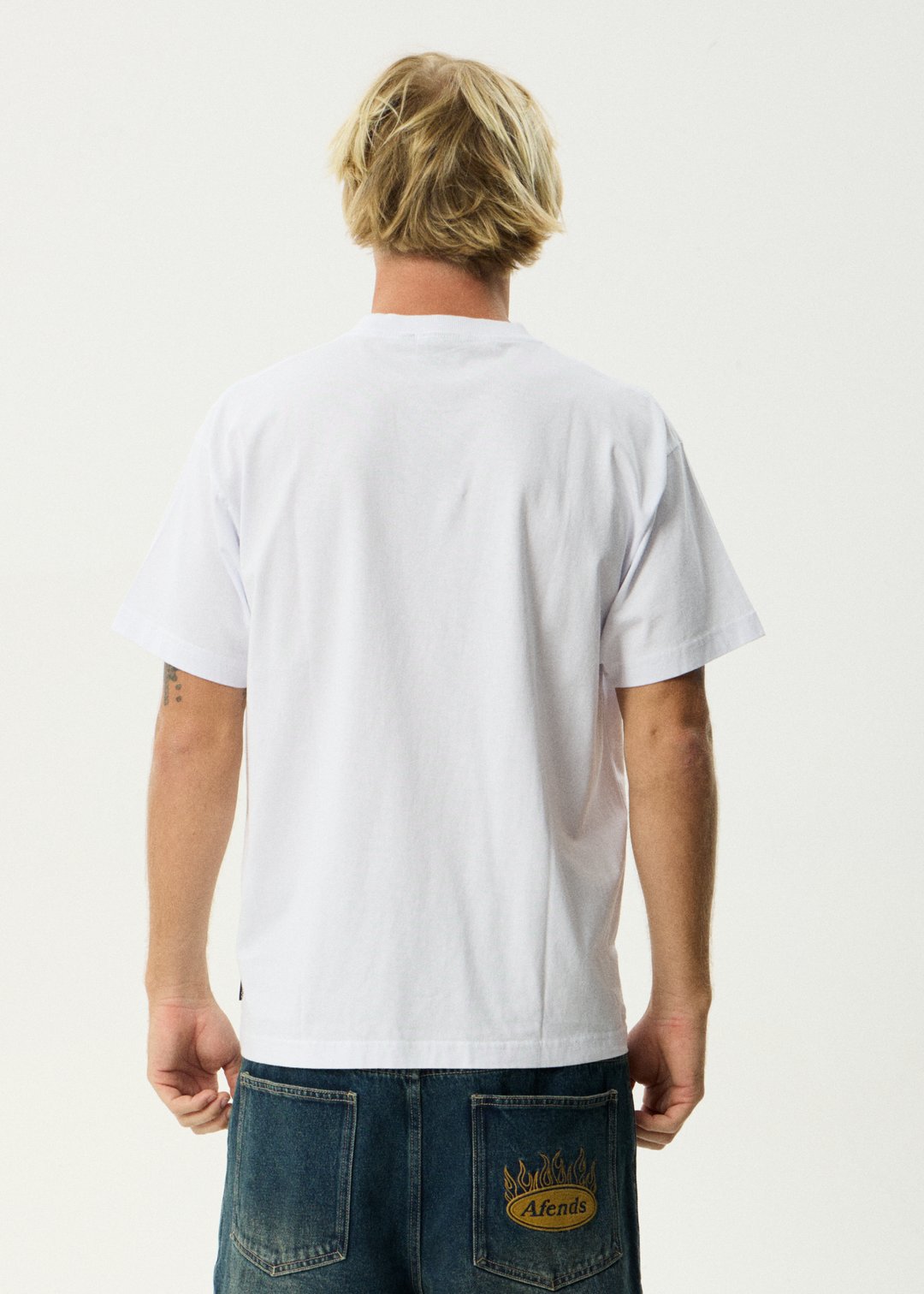 AFENDS Mens Space Race - Boxy Tee - White