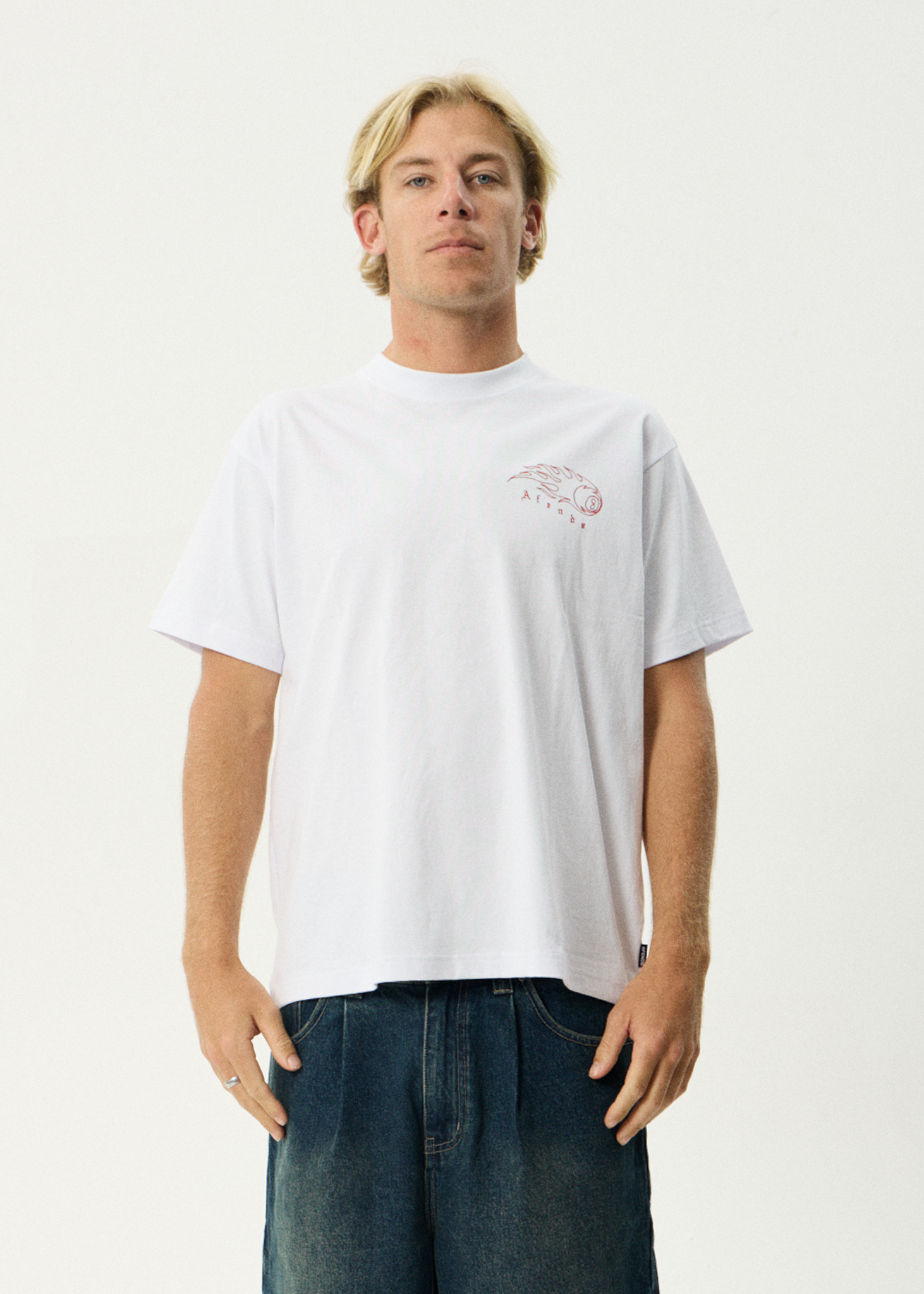 AFENDS Mens Off Balance - Heavyweight Boxy Tee - White