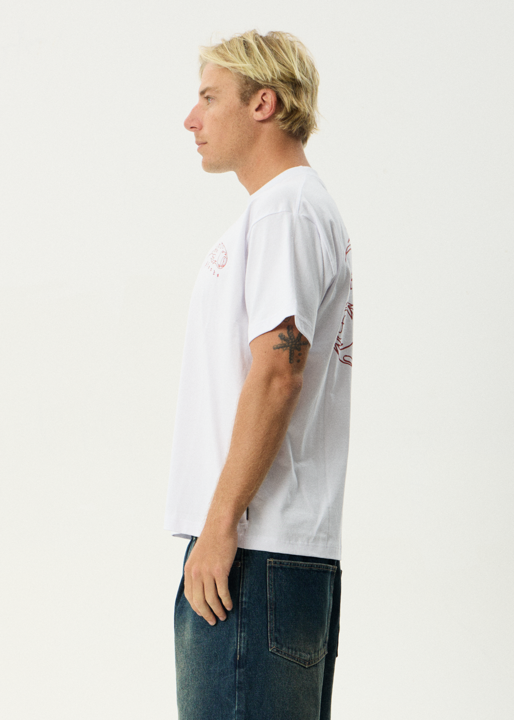 AFENDS Mens Off Balance - Heavyweight Boxy Tee - White