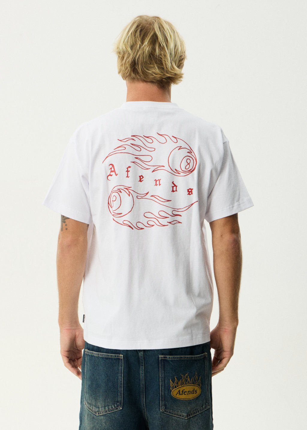 AFENDS Mens Off Balance - Heavyweight Boxy Tee - White