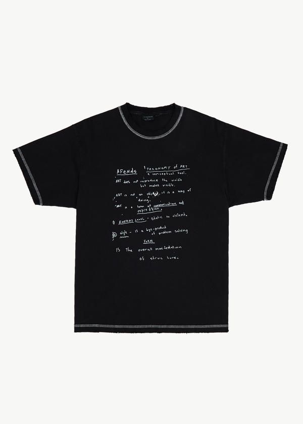 AFENDS Mens Taxonomy - Recycled Heavyweight Boxy Tee - Stone Black