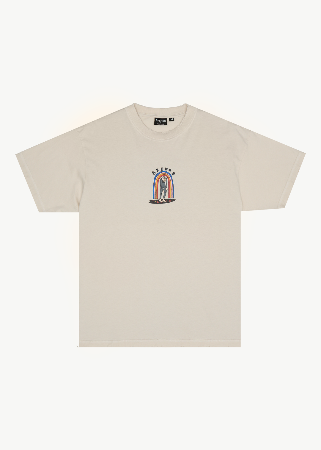 AFENDS Mens Jlord - Recycled Boxy Tee - Moonbeam