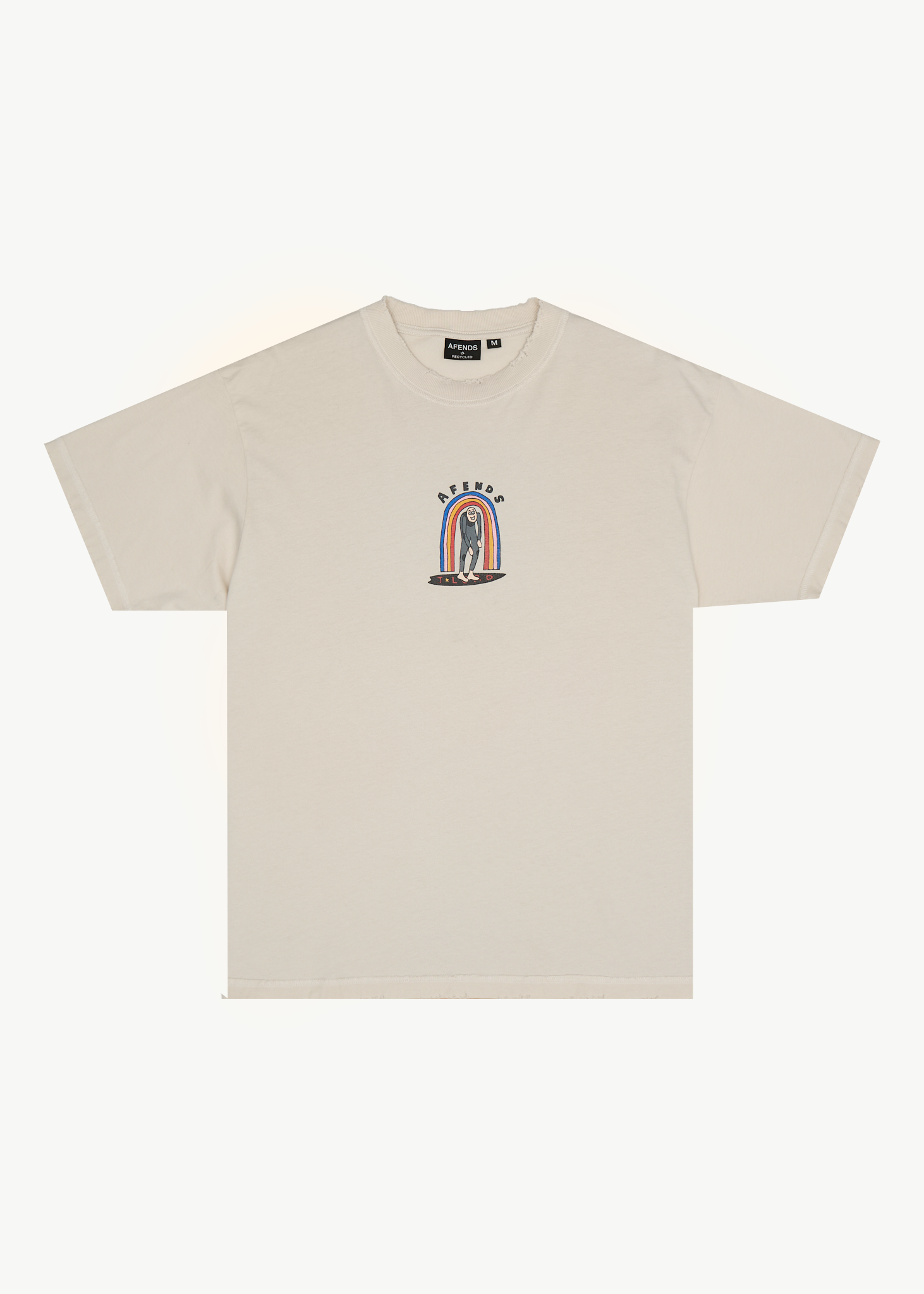 AFENDS Mens Jlord - Recycled Boxy Tee - Moonbeam