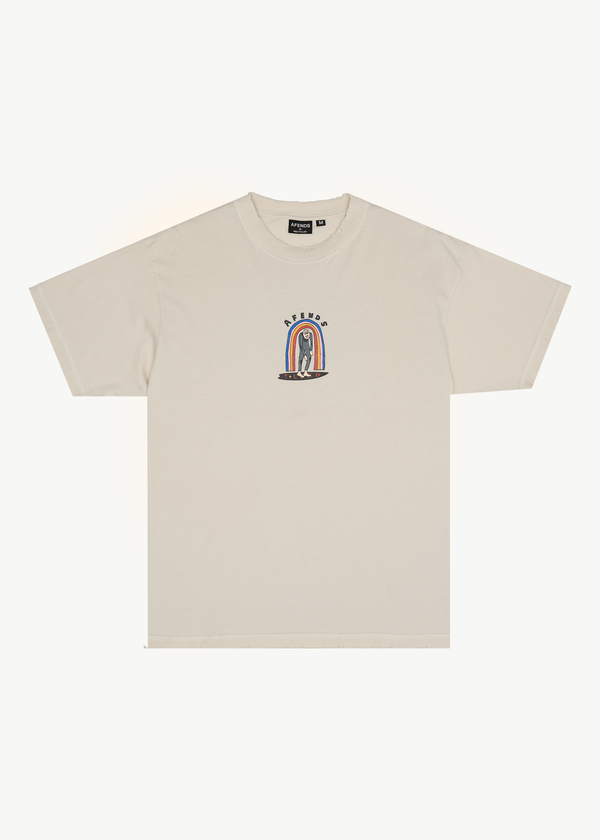 AFENDS Mens Jlord - Recycled Boxy Tee - Moonbeam