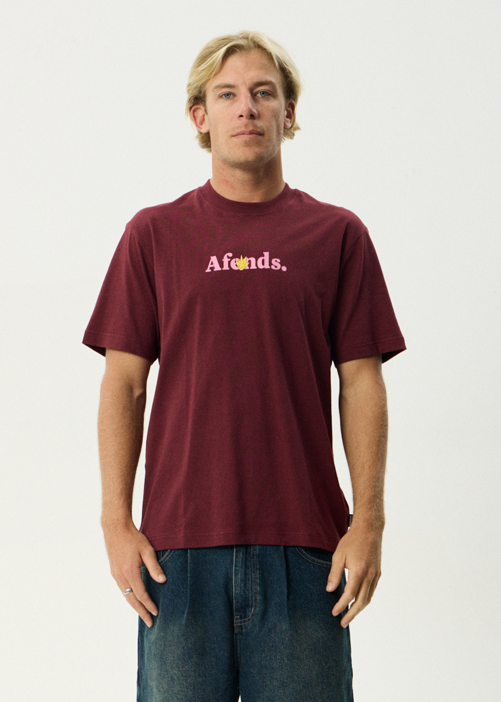 AFENDS Mens Smiles - Retro Tee - Port