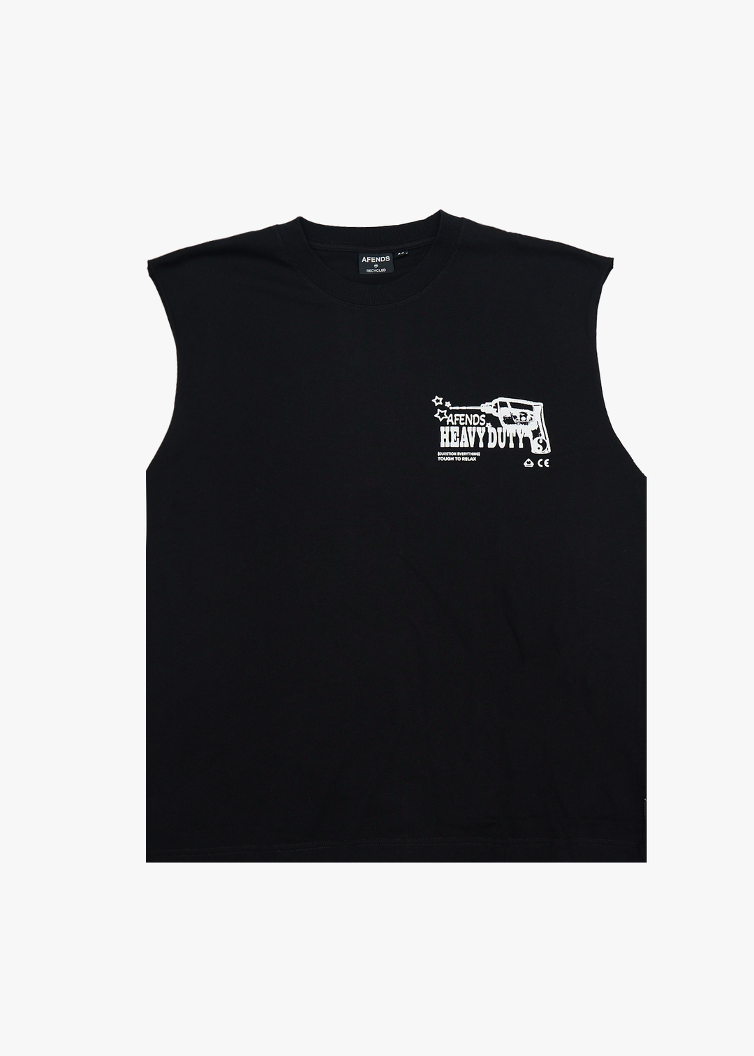 AFENDS Mens Heavy Duty - Sleeveless Tee - Black