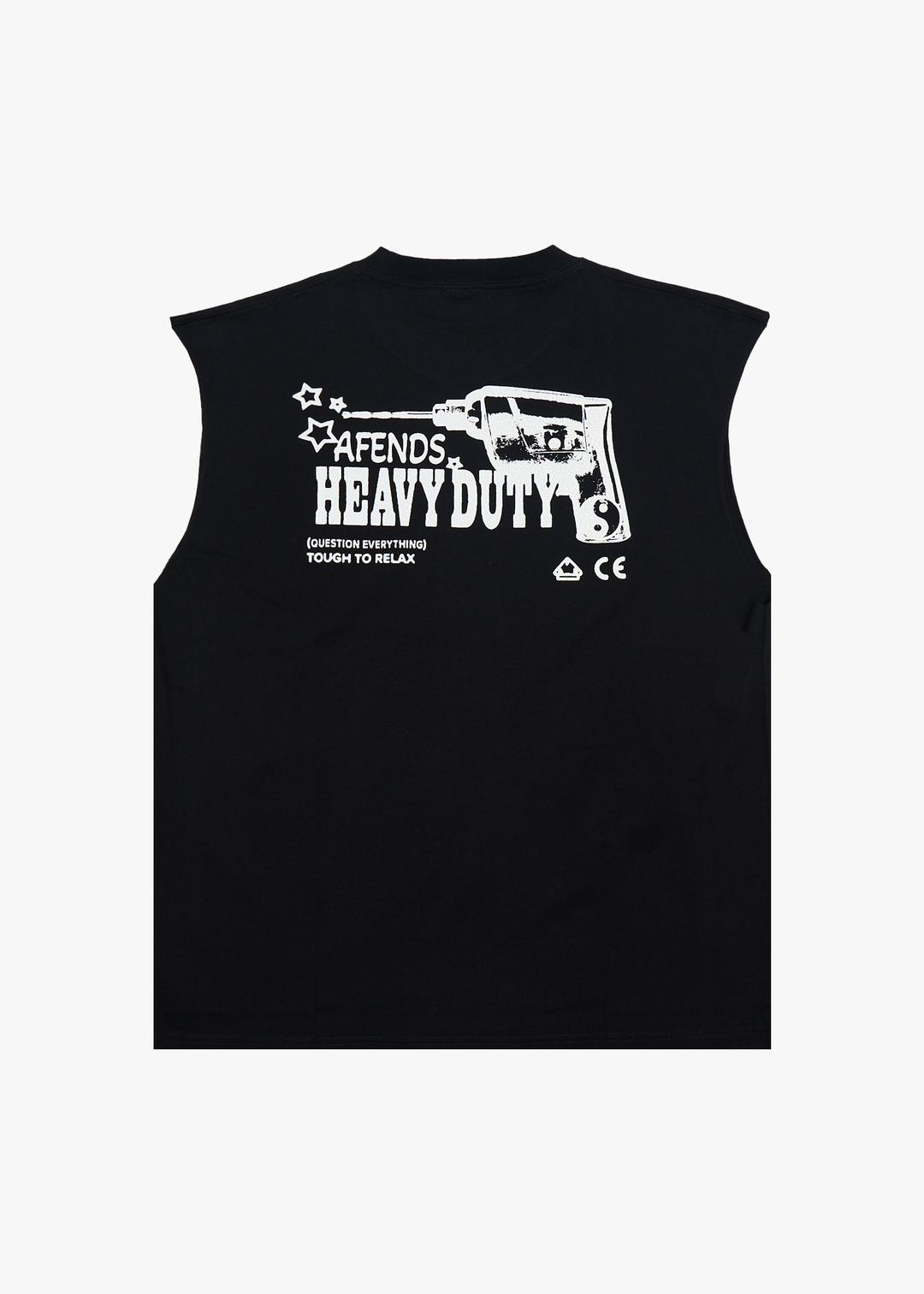 AFENDS Mens Heavy Duty - Sleeveless Tee - Black