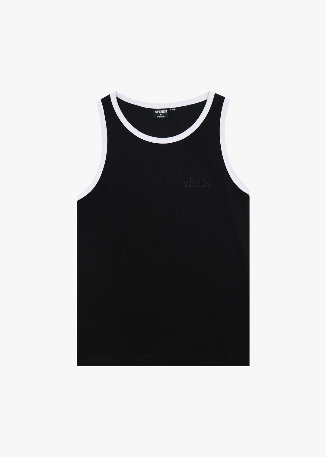 AFENDS Mens Drop Zone - Rib Singlet - Black / White