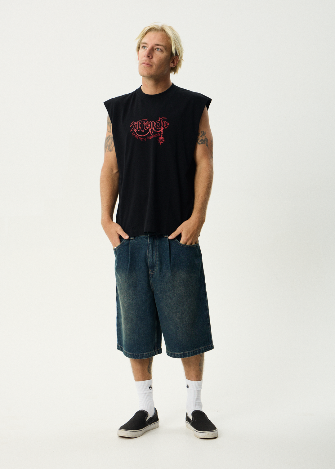 AFENDS Mens Ballz - Sleeveless Tee - Black