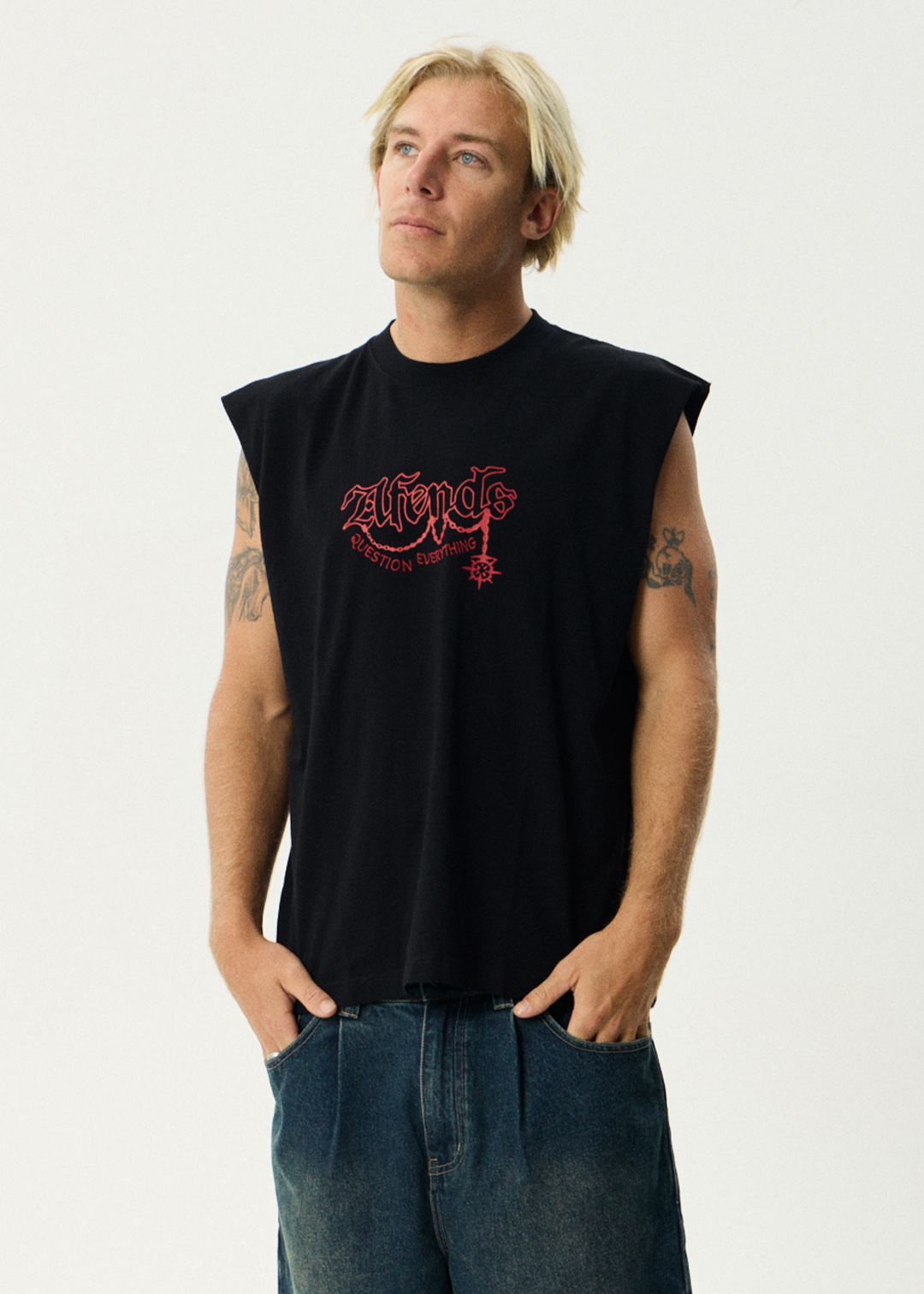 AFENDS Mens Ballz - Sleeveless Tee - Black