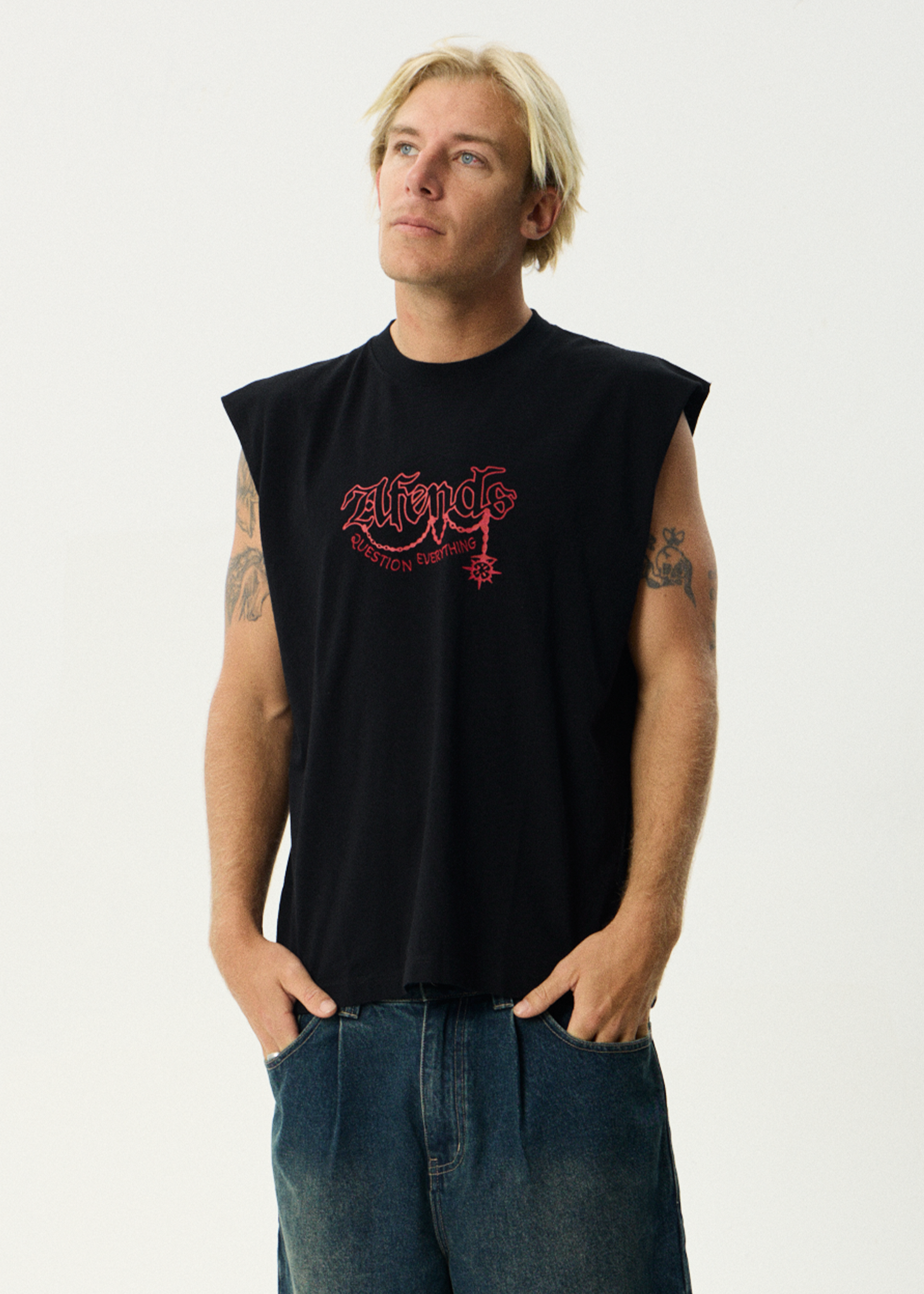 AFENDS Mens Ballz - Sleeveless Tee - Black