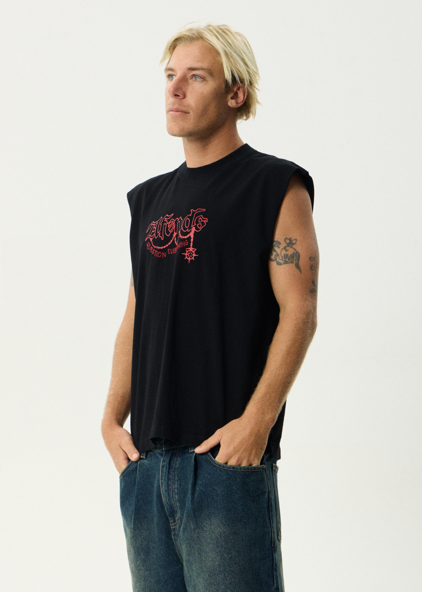 AFENDS Mens Ballz - Sleeveless Tee - Black