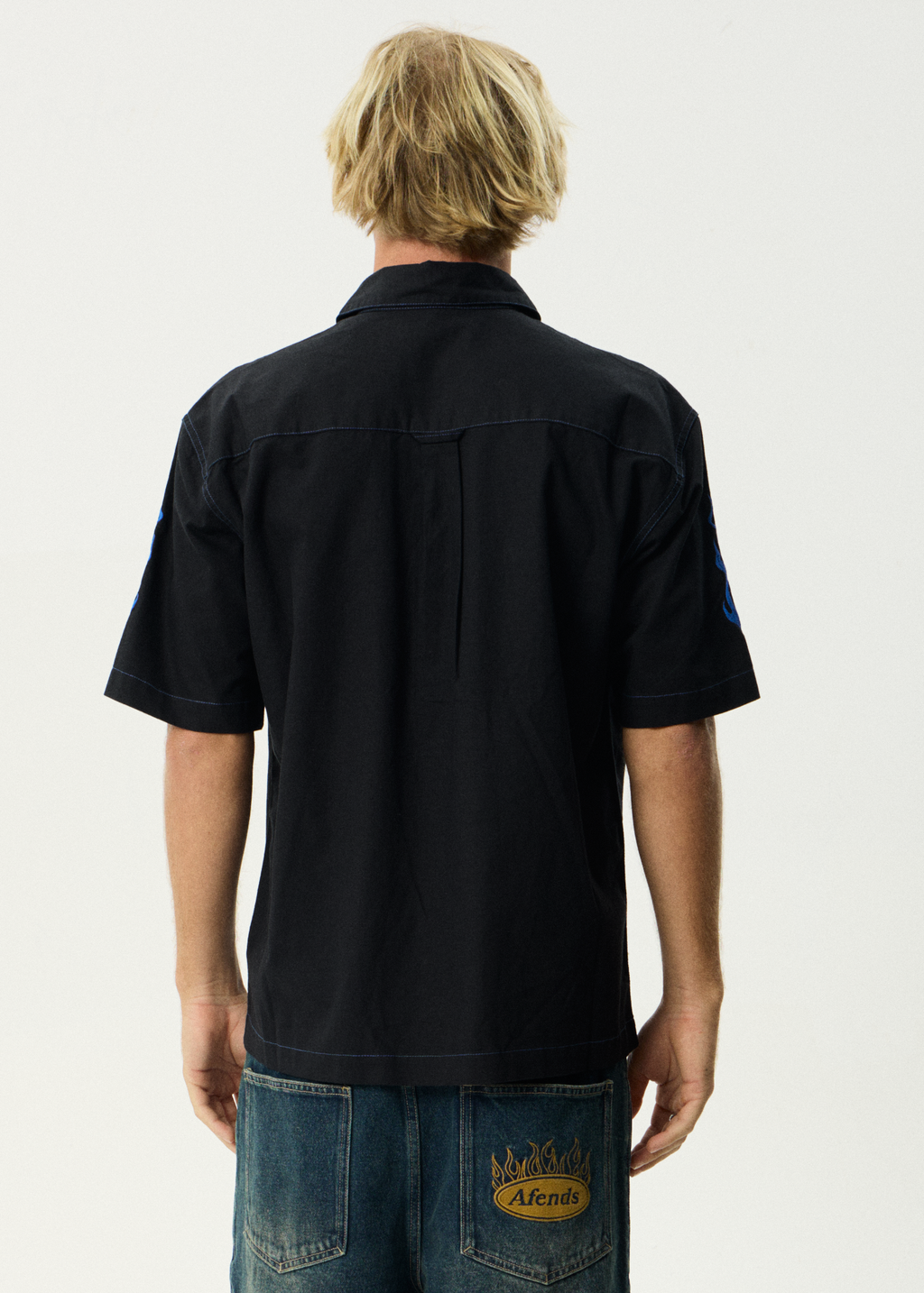 AFENDS Mens Utility - Short Sleeve Shirt - Black