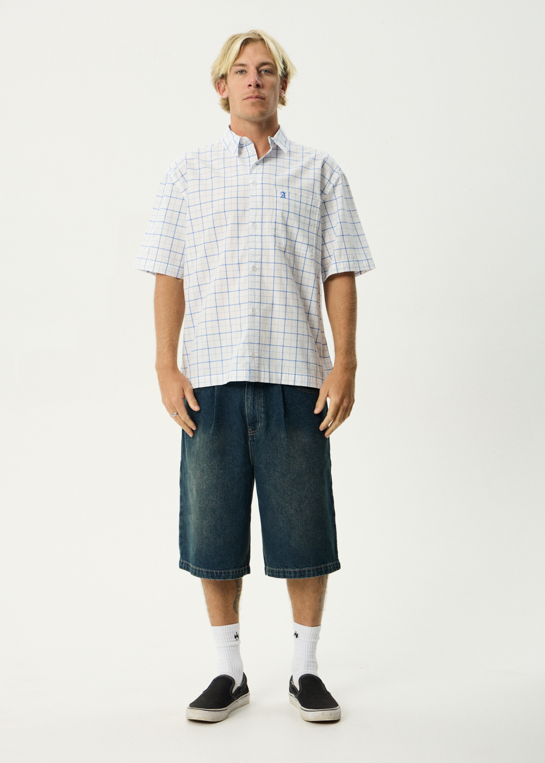 AFENDS Mens In-Hale - Short Sleeve Shirt - White