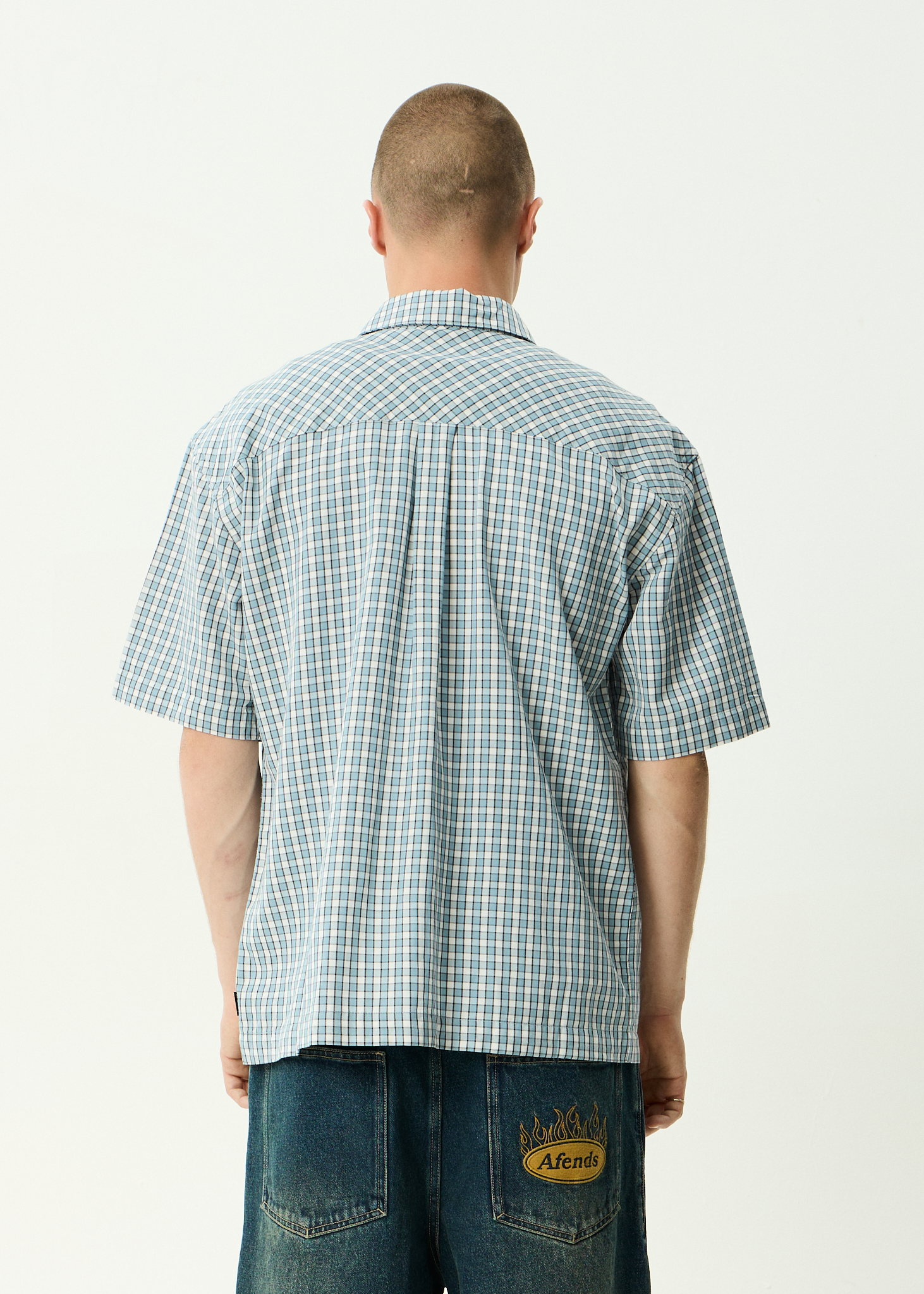 AFENDS Mens Evans - Short Sleeve Shirt - Overcast Check