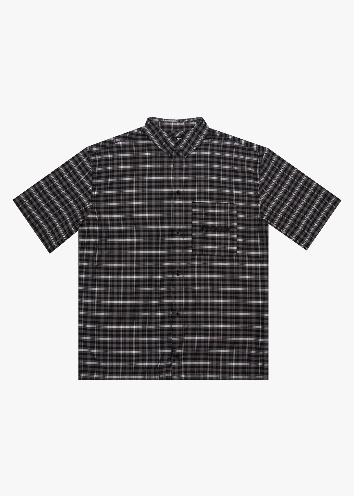 AFENDS Mens Darkness - Short Sleeve Shirt - Black Check