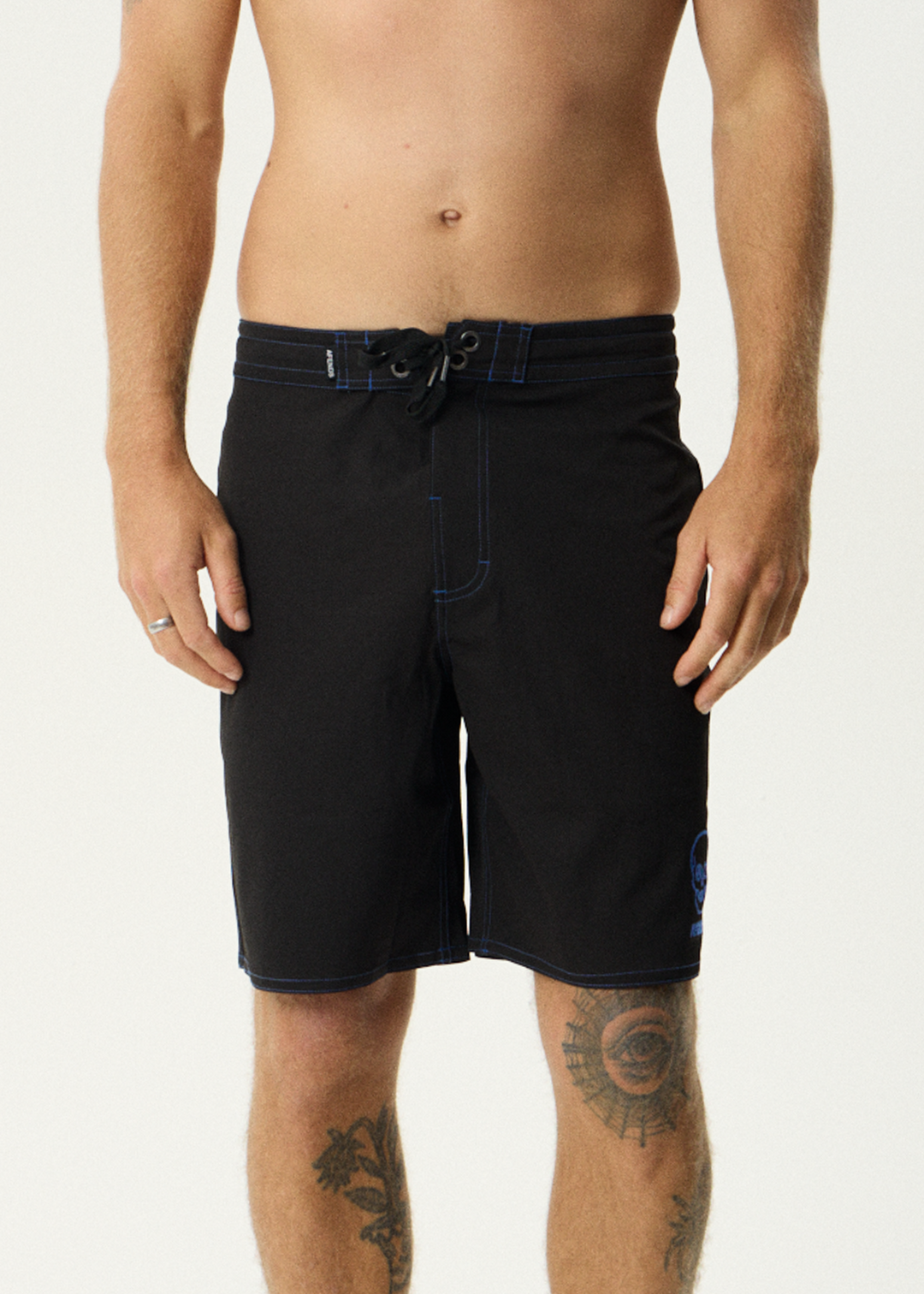 AFENDS Mens Skeletor - Surf Related V2 Boardshort 19" - Black