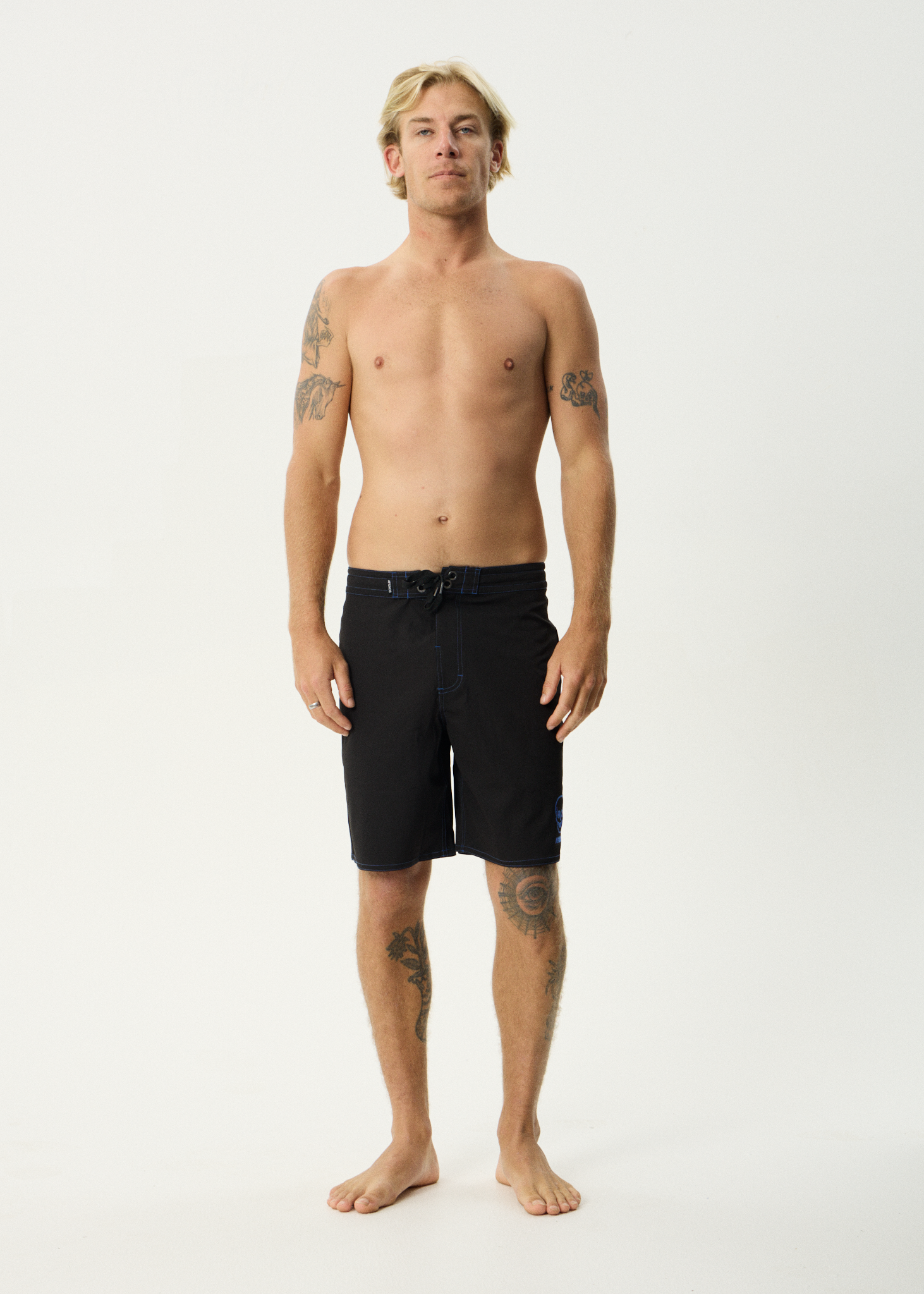 AFENDS Mens Skeletor - Surf Related V2 Boardshort 19" - Black