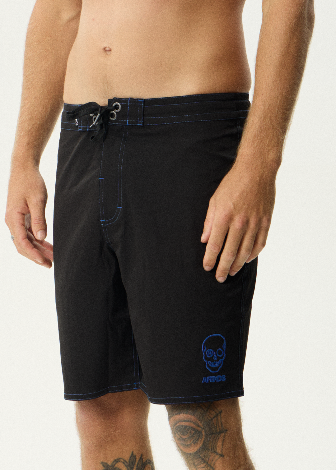 AFENDS Mens Skeletor - Surf Related V2 Boardshort 19" - Black