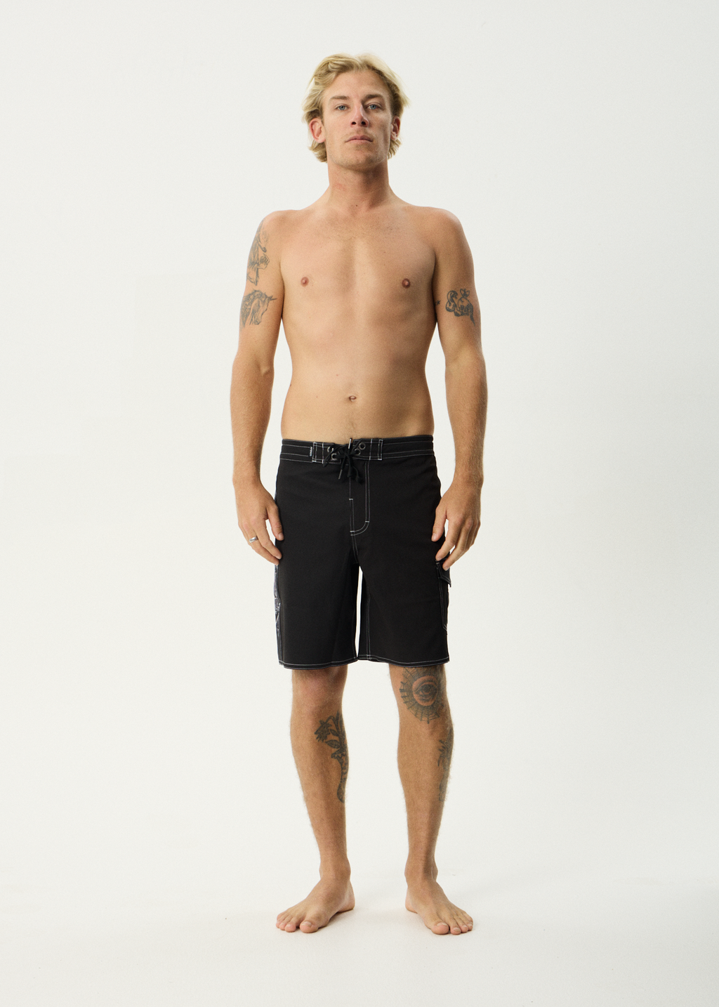 AFENDS Mens Lqd Metal - Surf Related V2 Boardshort 19" - Black