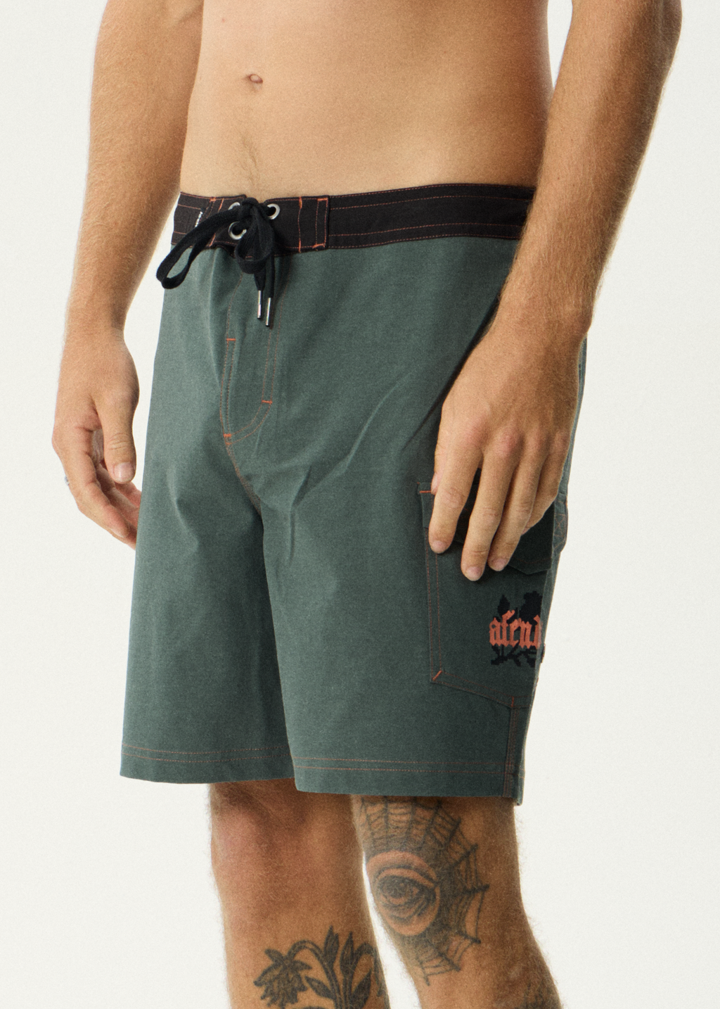 AFENDS Mens Petal - Surf Related V2 Boardshort 18" - Pine