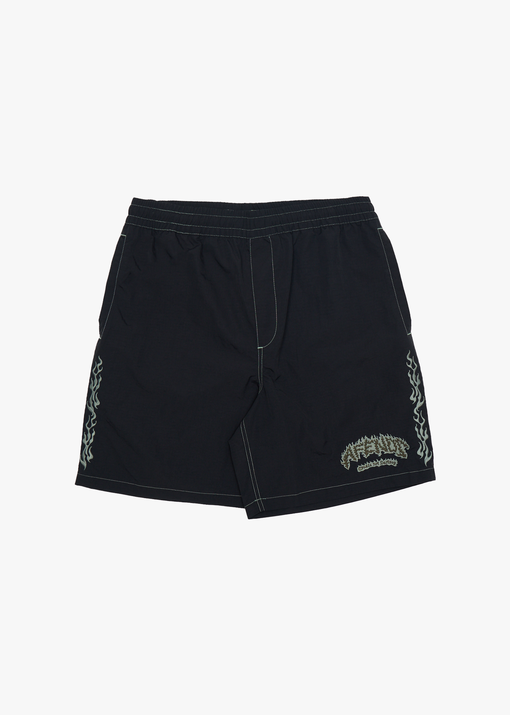 AFENDS Mens Flame On - Baywatch Short 18" - Black