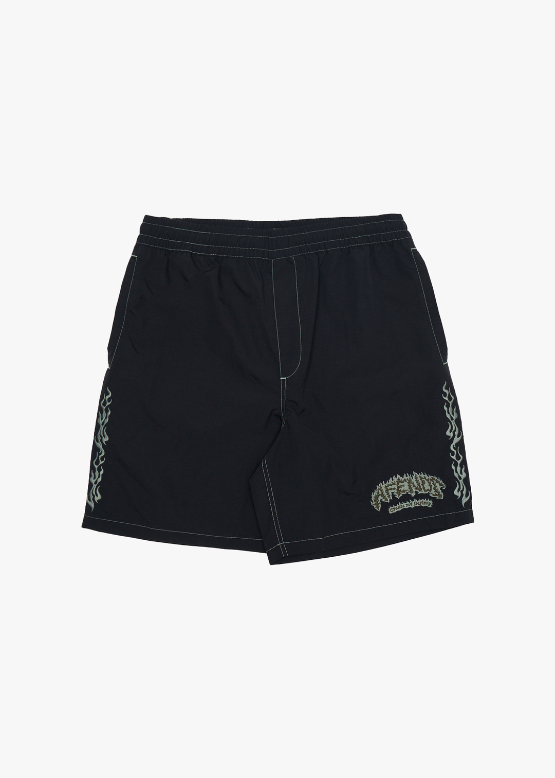 AFENDS Mens Flame On - Baywatch Short 18" - Black