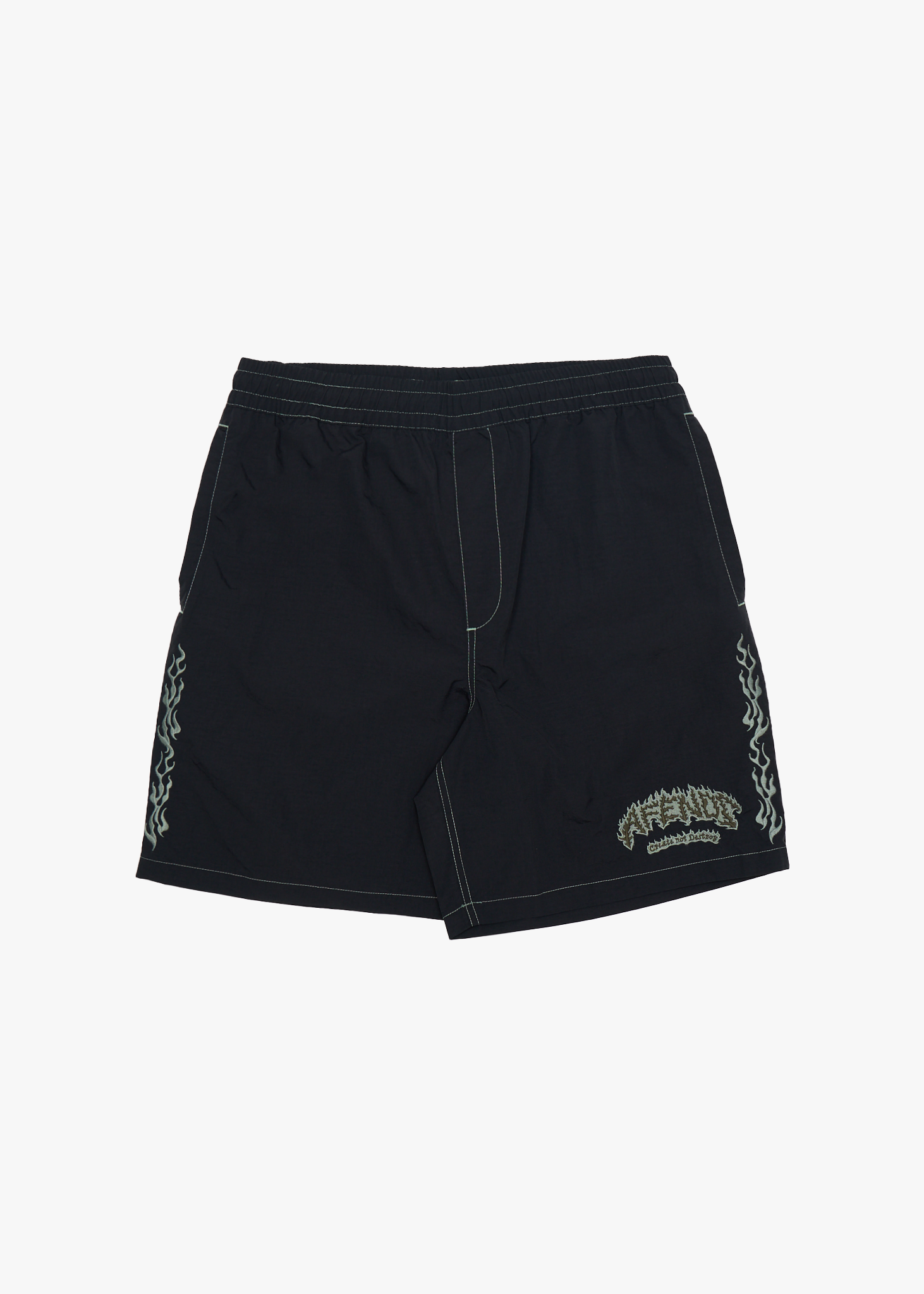 AFENDS Mens Flame On - Baywatch Short 18" - Black