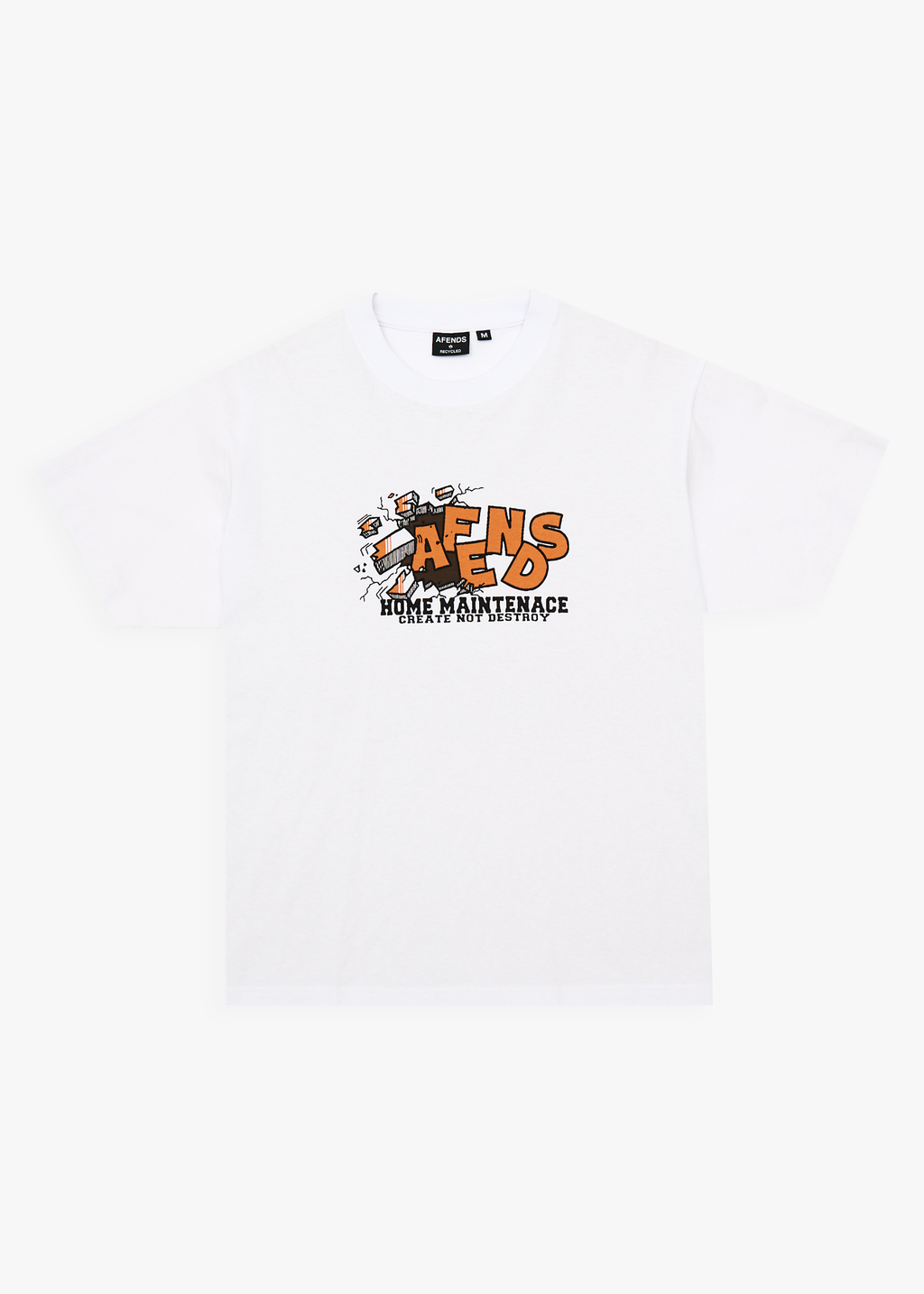 AFENDS Mens Maintenance - Recycled Boxy Fit Tee - White