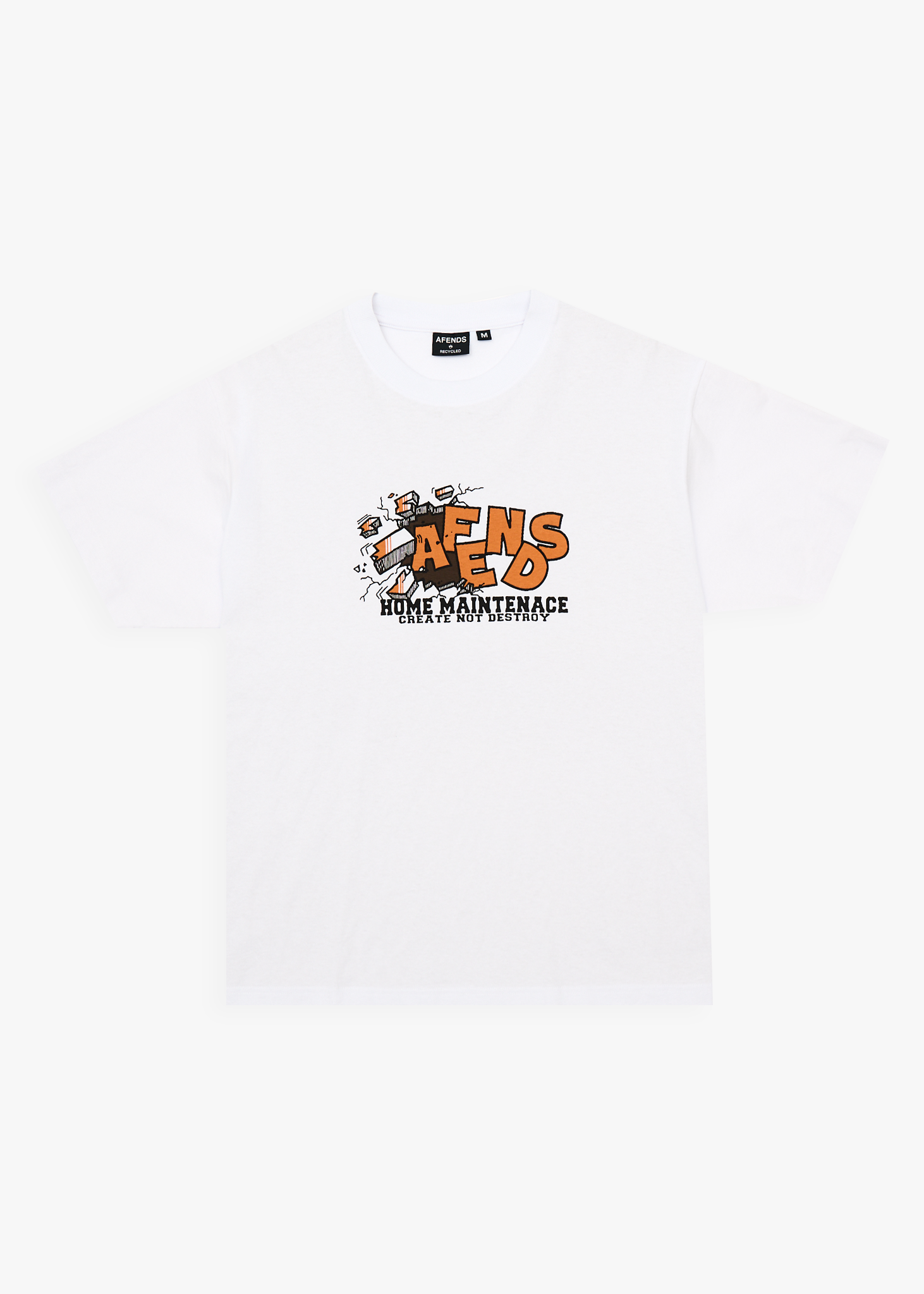 AFENDS Mens Maintenance - Recycled Boxy Fit Tee - White