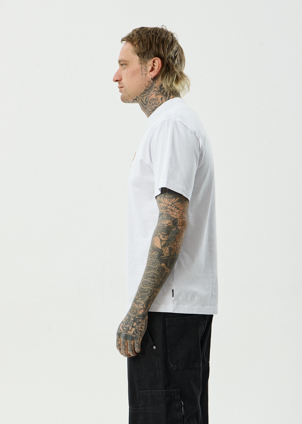 AFENDS Mens Destroyed - Recycled Retro Fit Tee - White