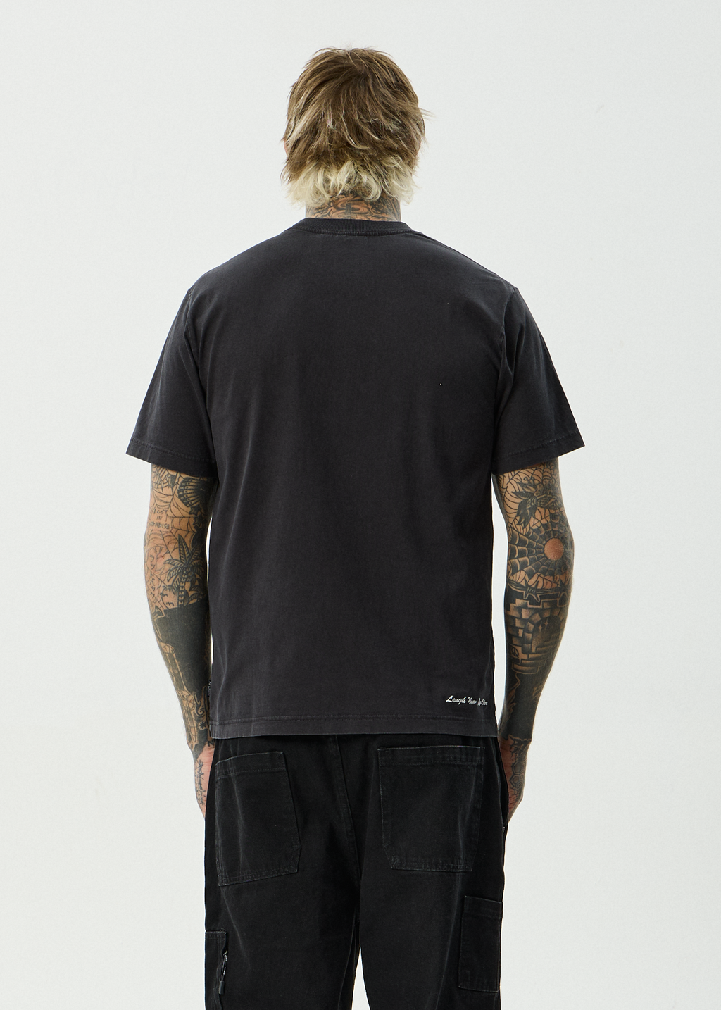 AFENDS Mens Cry Later - Recycled Retro Fit Tee - Stone Black