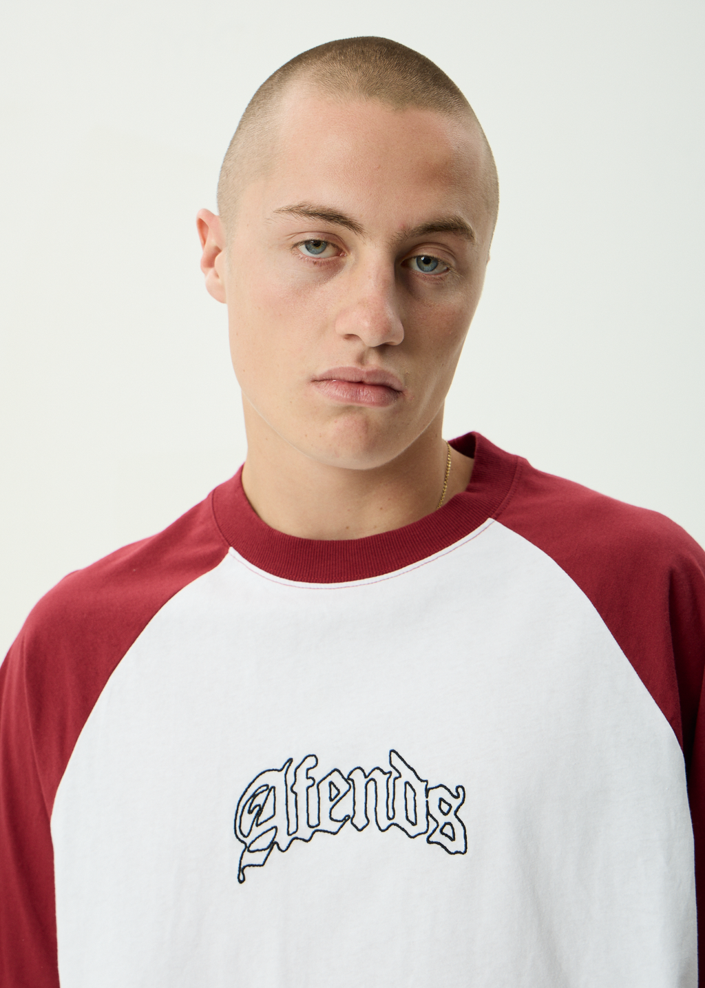 AFENDS Mens Home - Recycled Raglan Fit Tee - White