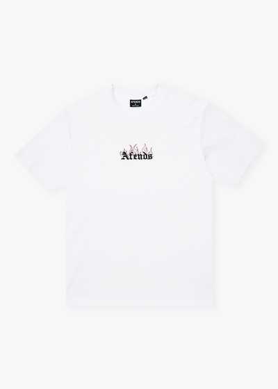 AFENDS Mens Temporal - Recycled Heavyweight Retro Fit Tee - White