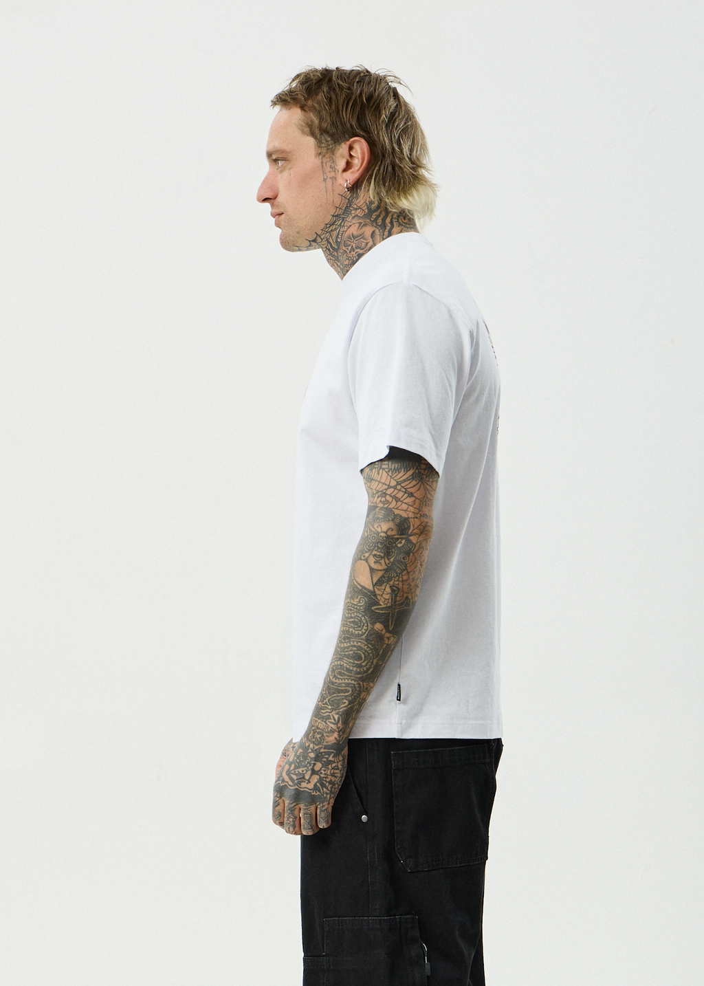 AFENDS Mens Temporal - Recycled Heavyweight Retro Fit Tee - White