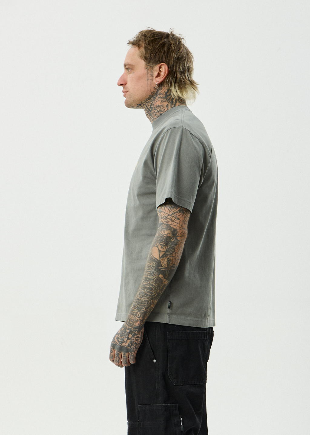 AFENDS Mens Angel Boy - Recycled Retro Fit Tee - Washed Sycamore