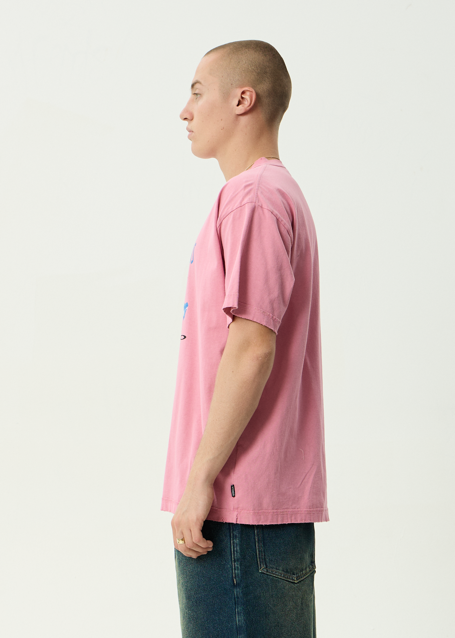 AFENDS Mens Shell Times - Recycled Boxy Fit Tee - Washed Marrakesh
