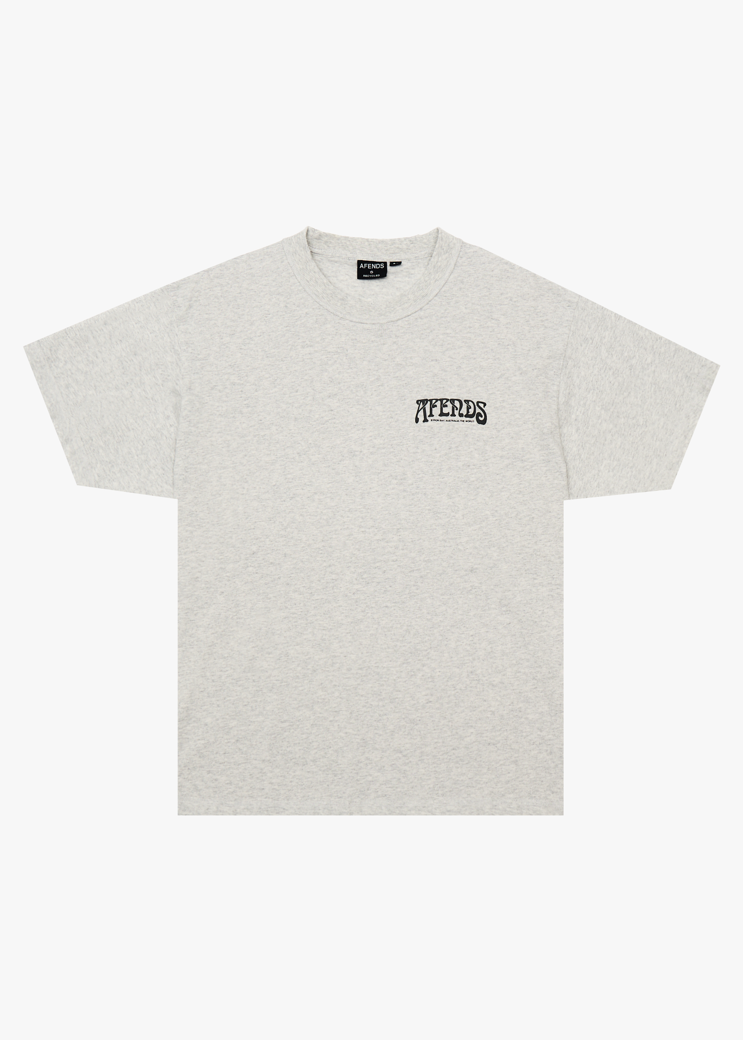 AFENDS Mens House - Heavyweight Boxy Tee - Grey Marle
